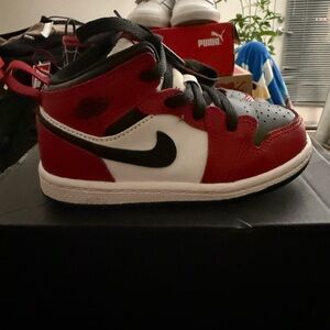 Nike Kids Red, White & Black Mid-Top Sneakers